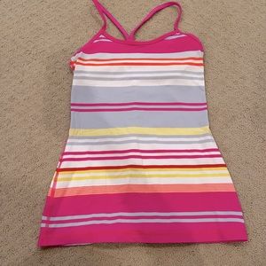 LULULEMON PINK MULTI STRIPED TANK TOP
